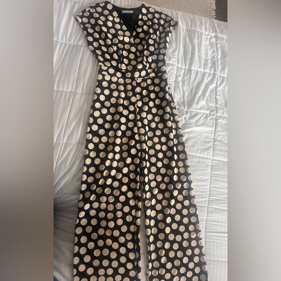 Mango Pants - Mango Black and White Polka Dot Jumpsuit